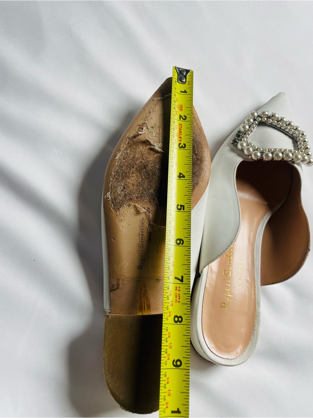 Rupert Sanderson London Pearl Buckle Pointed-Toe Slingback Pumps - Picture 8 of 8